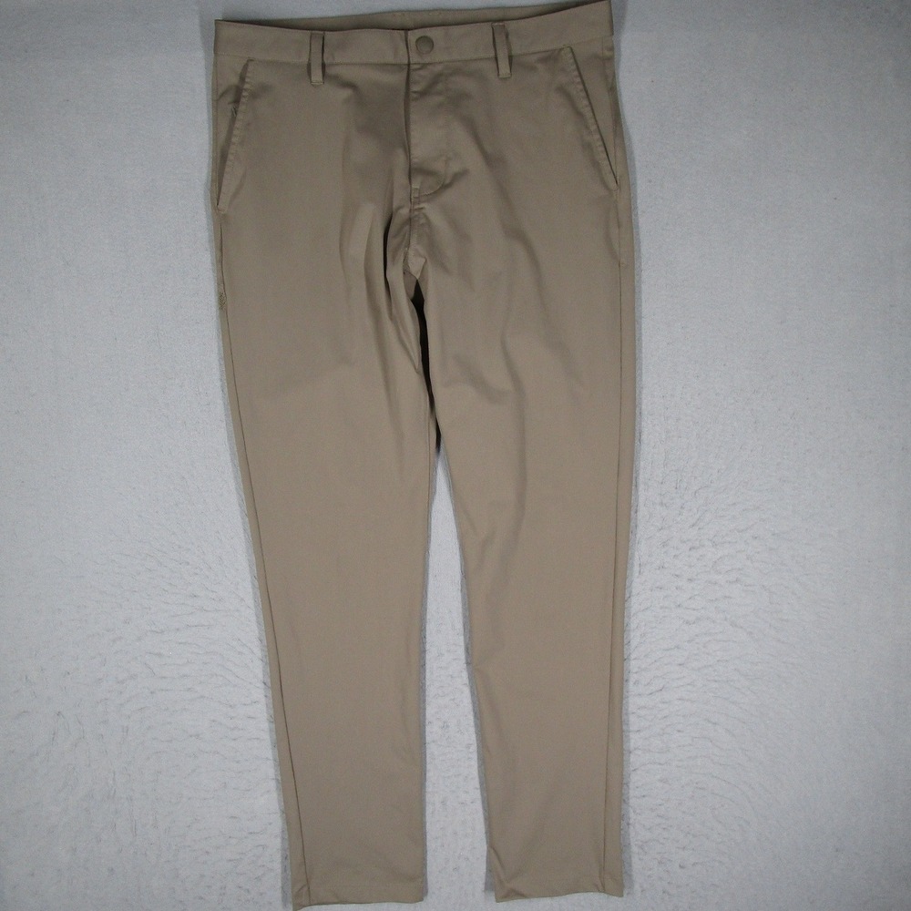 Rhone Commuter Pants Mens 33 Khaki Tan Polyester Slim Straight 100036 HO20